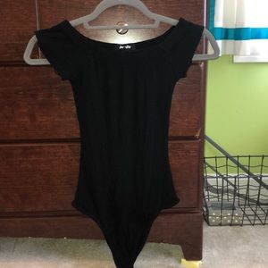 Black textured bodysuit